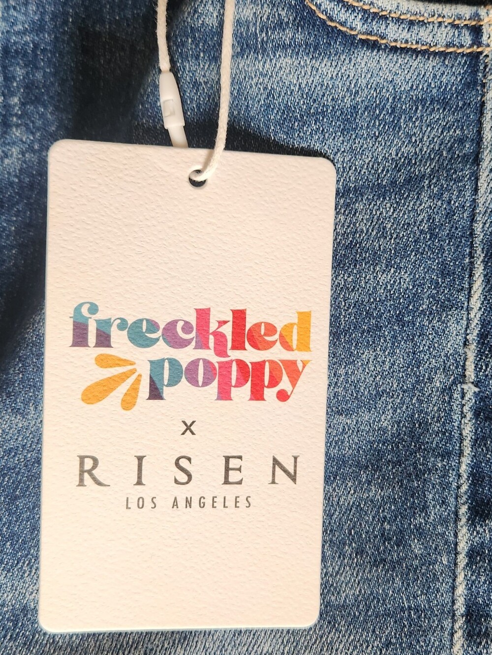 Risen Freckled Poppy Wide Leg Women’s Jeans - Light Blue - Picture 3 of 7